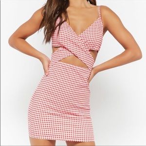 NWOT Blue Blush Red Gingham Mini Dress, Size Medium
